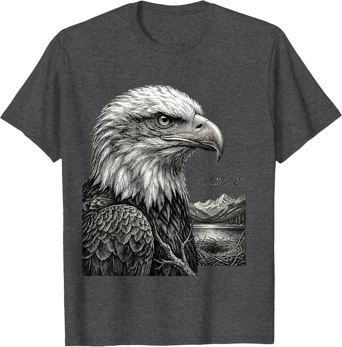 Men's Farewell Beneath Big Bear Skies, Jackie Eagle Memorial T-Shirt - Dark Heather Grey