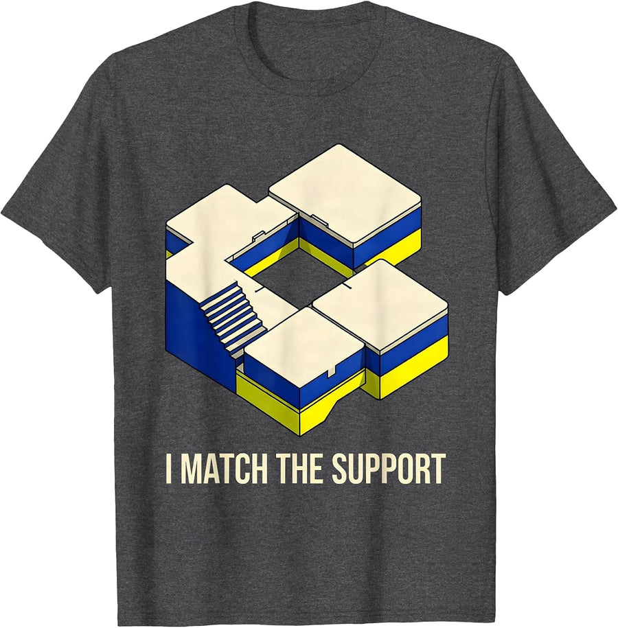 Men's I Match The Support Geometric Special Education Teacher SPED T-Shirt - Dark Heather Grey