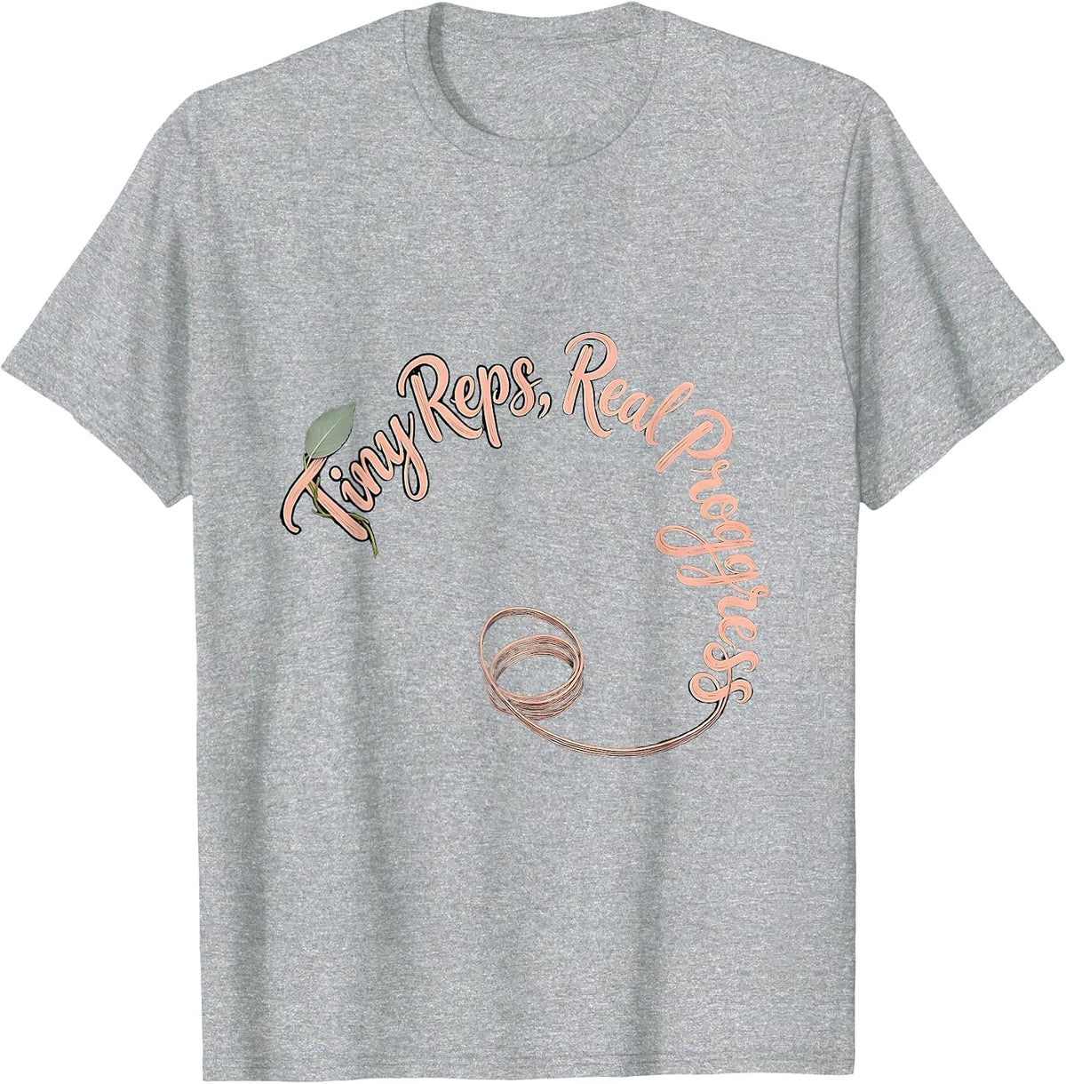 Men's Tiny Reps, Real Progress Boho Typography OT PT Therapist T-Shirt - Heather Grey