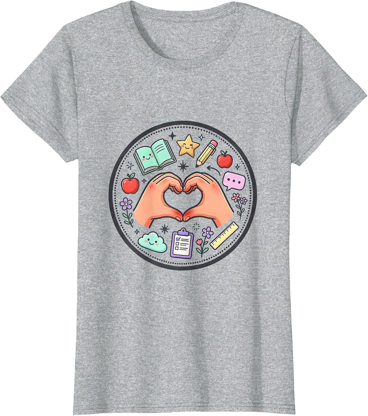 Special Education Teacher Sign Language Hands Gift T-Shirt - Heather Grey