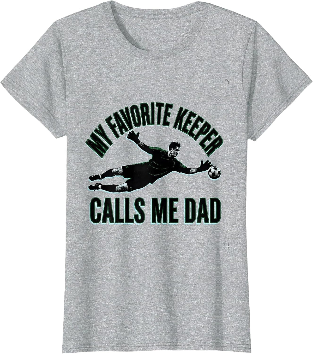 Women's My Favorite Keeper Calls Me Dad Funny Sports Parent Hockey T-Shirt - Heather Grey