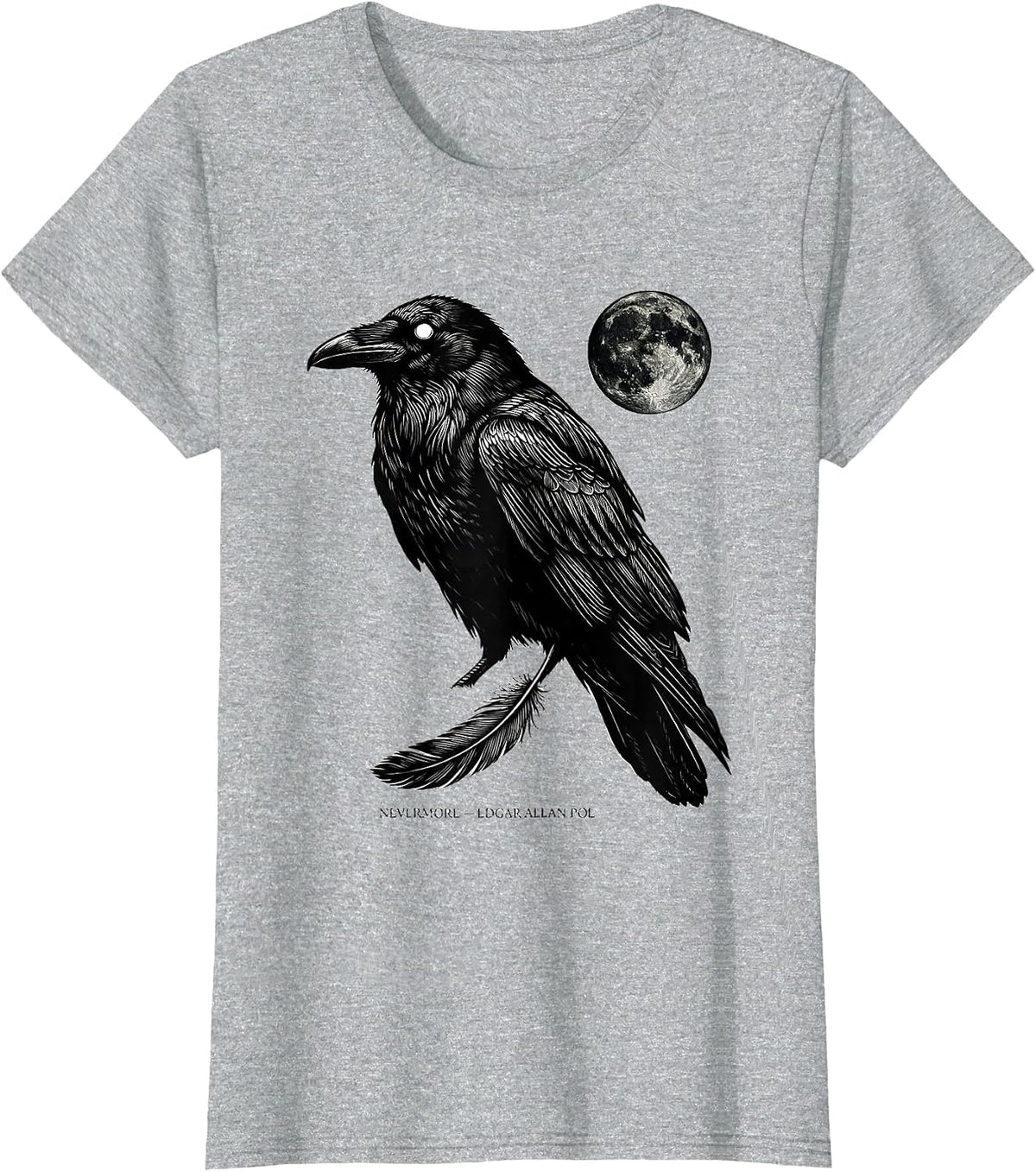 Women's Nevermore — Edgar Allan Poe Gothic Raven Literary Fan Gift T-Shirt - Heather Grey