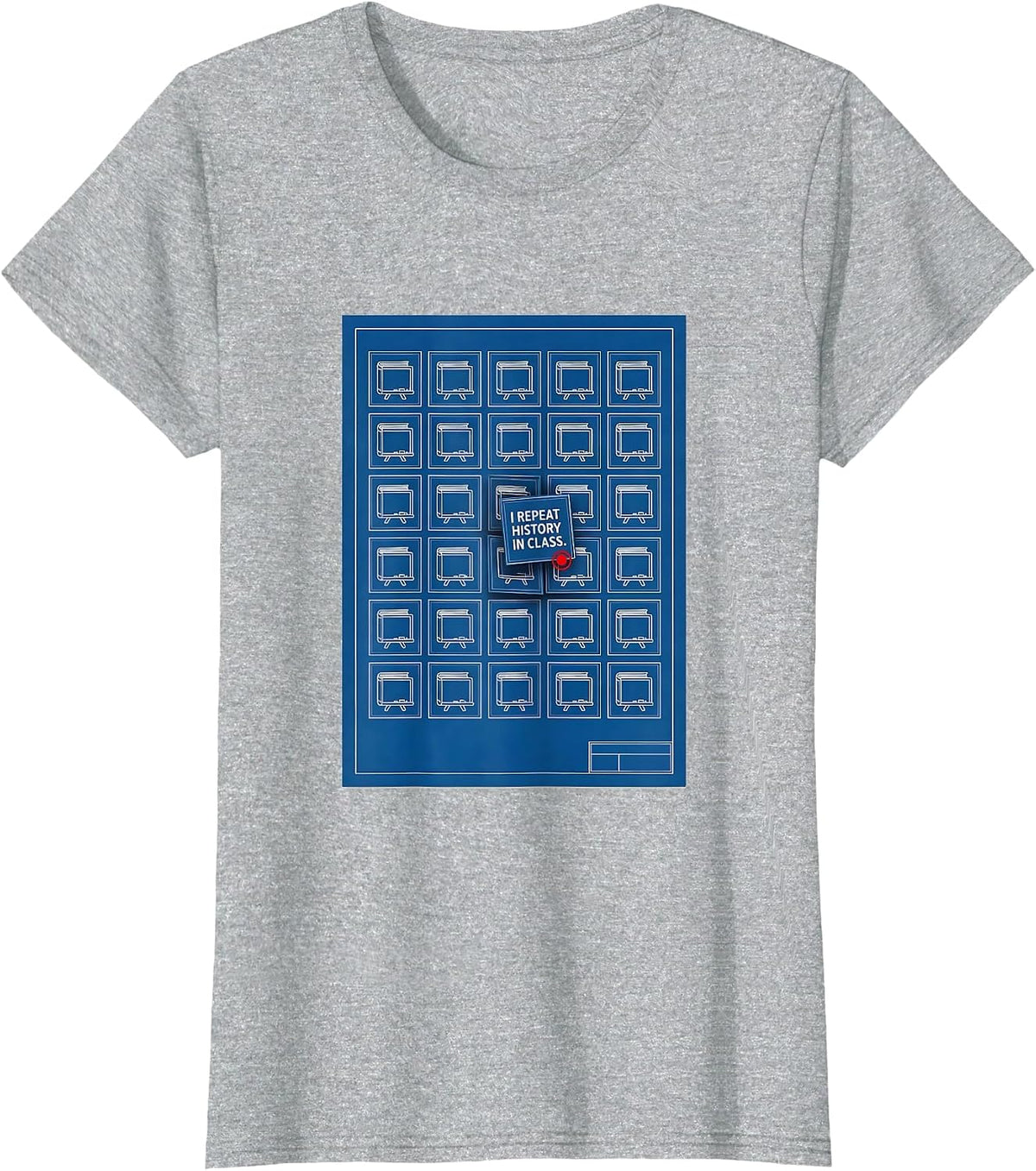 I Repeat History In Class Funny History Teacher Gift T-Shirt - Heather Grey
