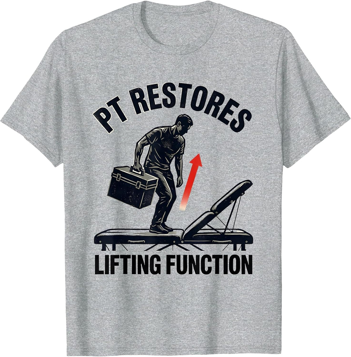 Men's PT Restores Lifting Function Stencil Graphic Physical T-Shirt - Heather Grey