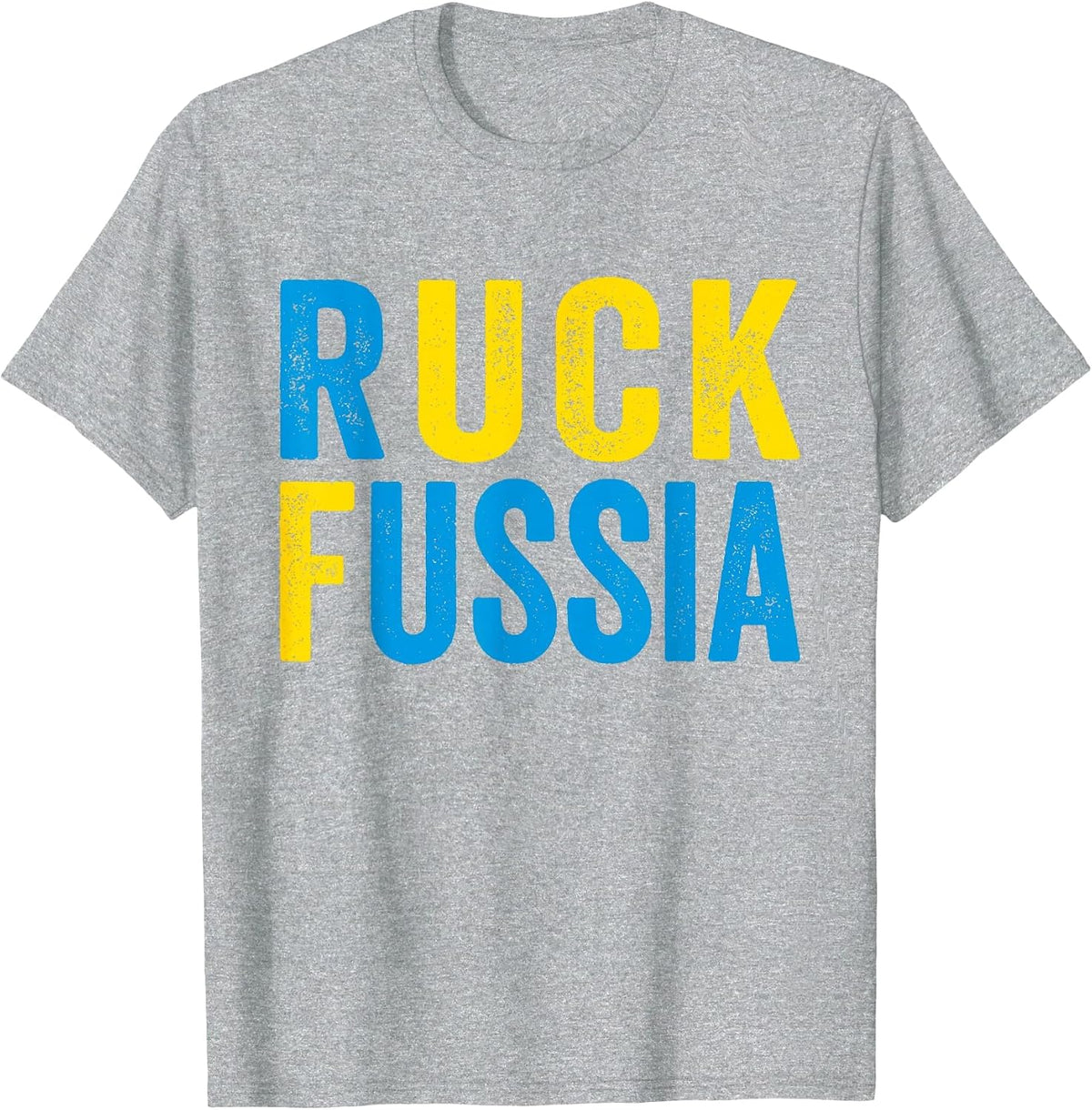 Ruck Fussia Meme I Stand with Ukraine Ukrainian Support T-Shirt - Heather Grey