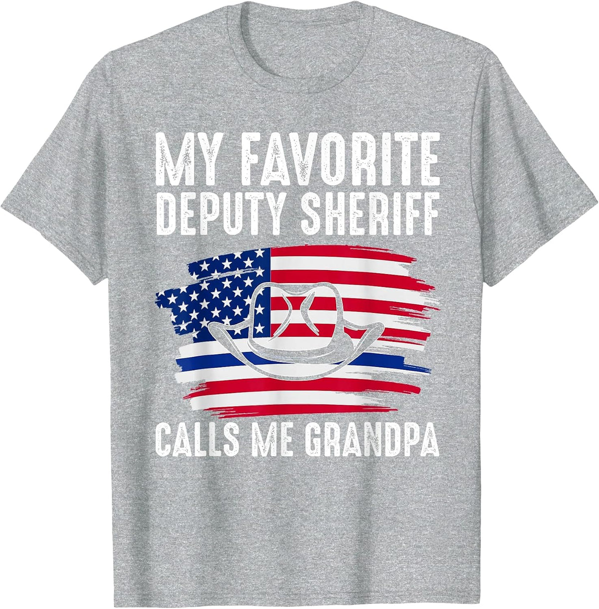 My Deputy Sheriff Calls me Grandpa Deputy Sheriff T-Shirt - Heather Grey