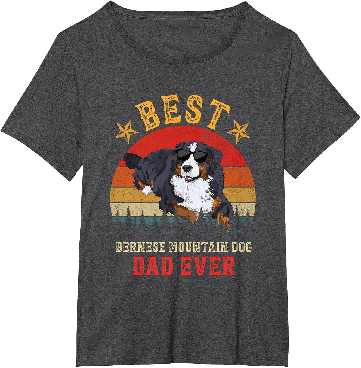 Best Dog Bernese Mountain Dad Ever Men Vintage Berner Dad T-Shirt - Dark Heather Grey