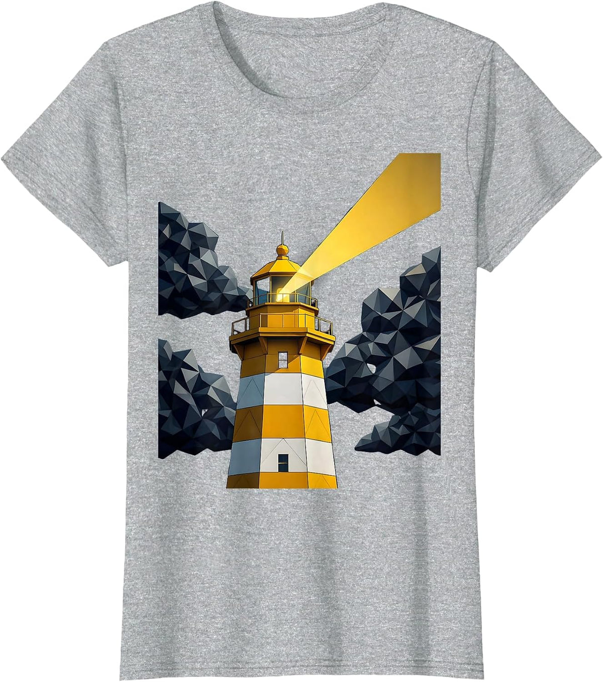 School Psychologist Lighthouse Storm Graphic T-Shirt - Heather Grey