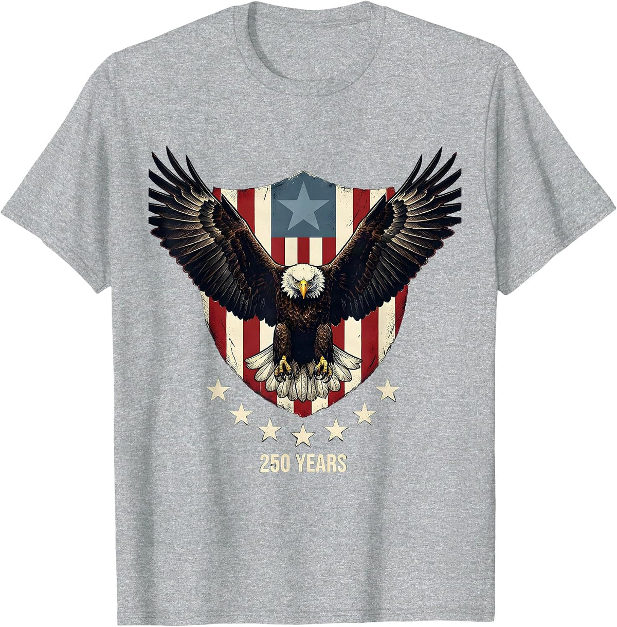 Men's 250 YEARS Patriotic Eagle USA 250th Anniversary July 4th T-Shirt - Heather Grey