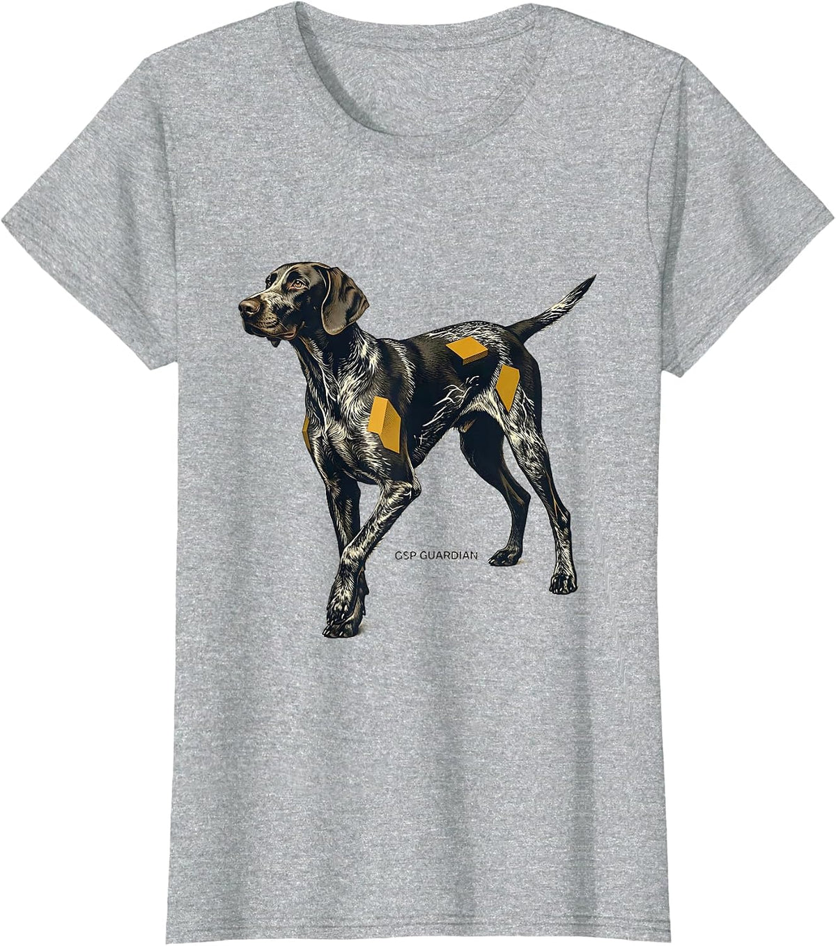 Women's GSP Guardian Midcentury Modern German Shorthaired Pointer T-Shirt - Heather Grey