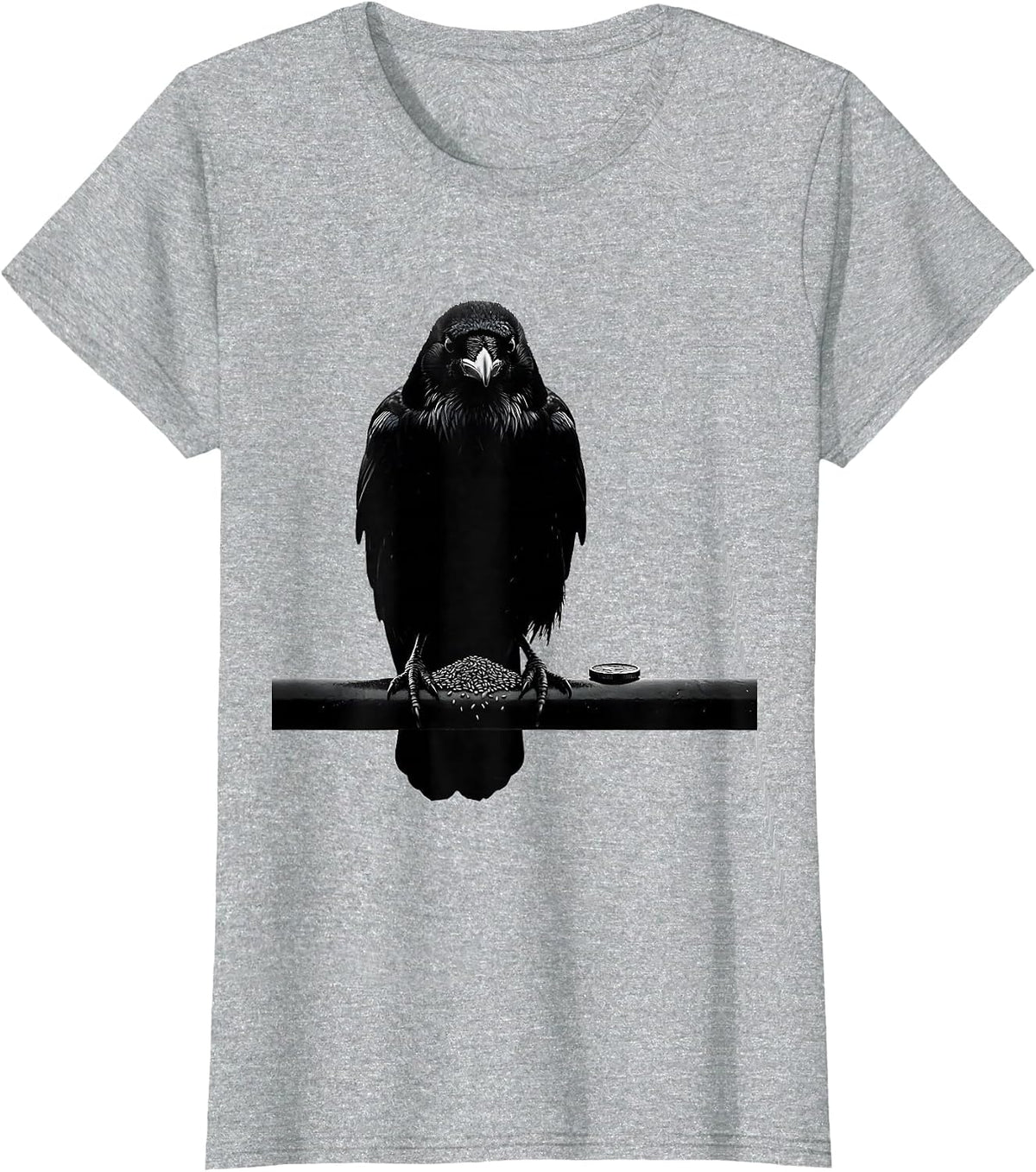 Black Crow Silhouette Gothic Dark Humor Bird Lover Gift T-Shirt - Heather Grey