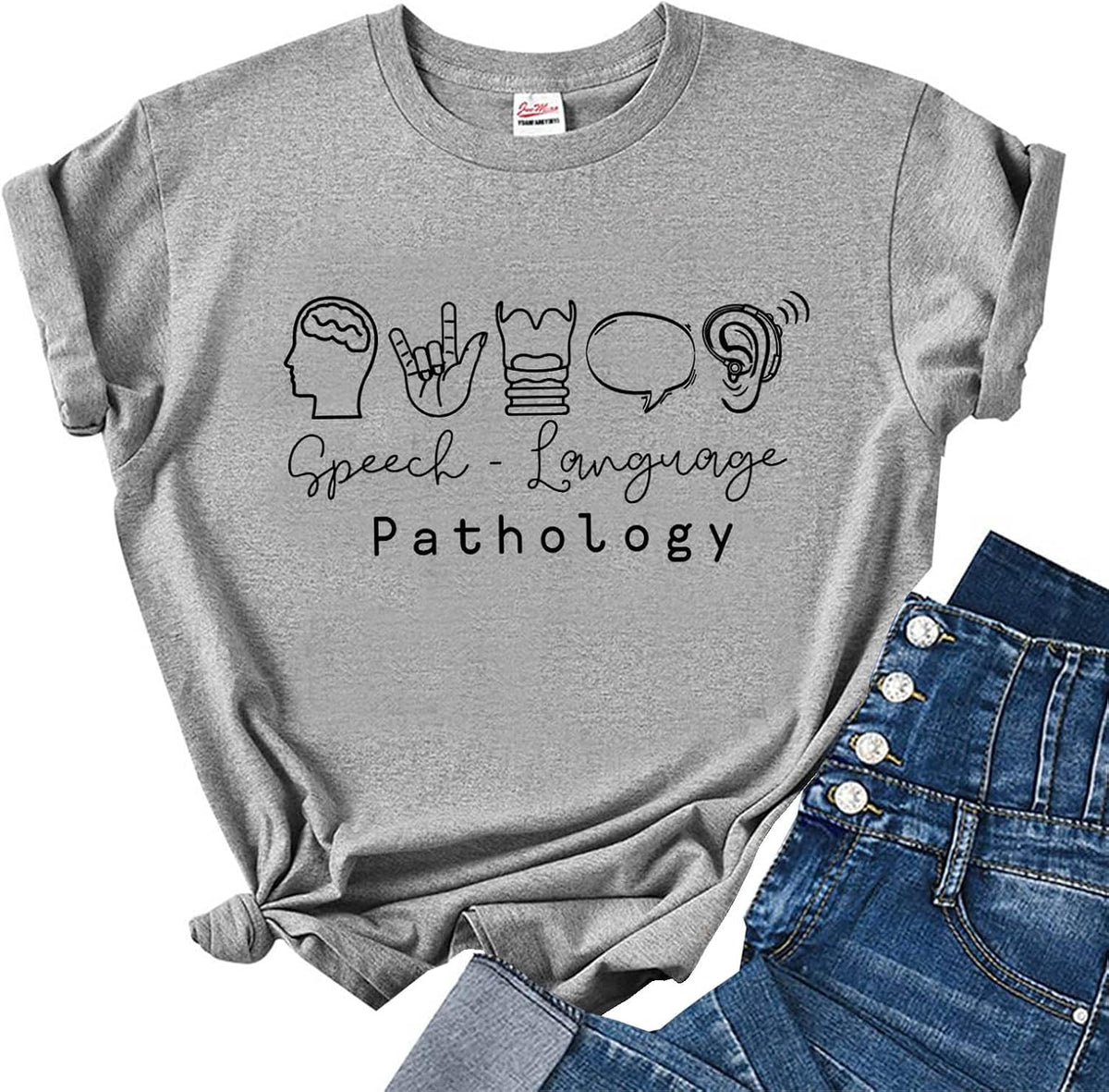 Speech Therapist Shirt Speech Language Pathologist Tee SLP Nurse Shirt - Gray