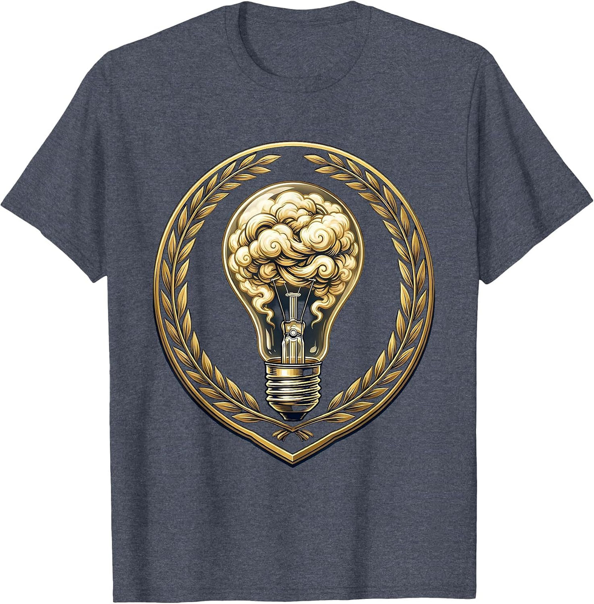 School Psychologist Lightbulb Thought Clouds Graphic T-Shirt - Heather Blue