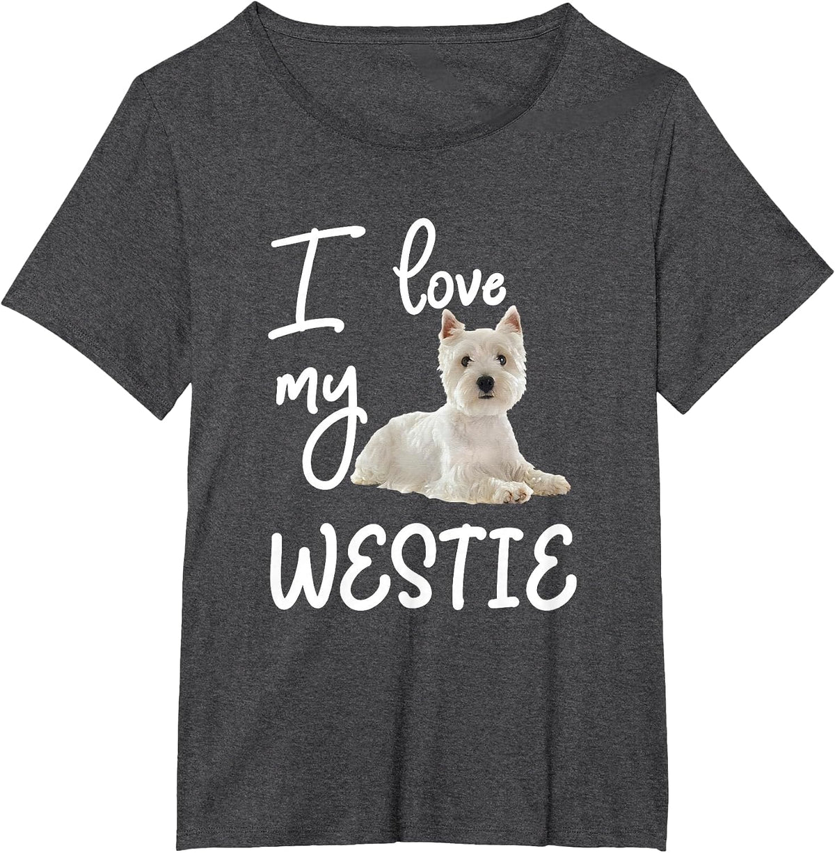 West Highland Terrier, I Love My Westie Dog T-Shirt - Dark Heather Grey