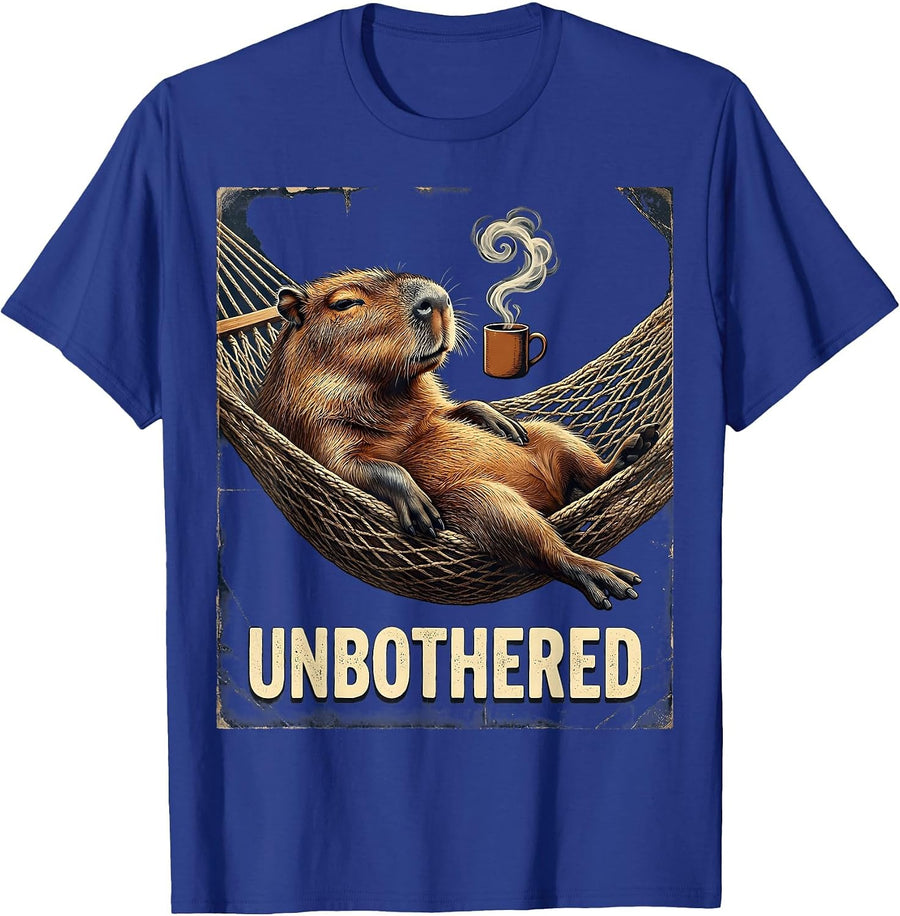 Vintage Capybara Lounging Meme Humor Animal Lover T-Shirt - Royal Blue