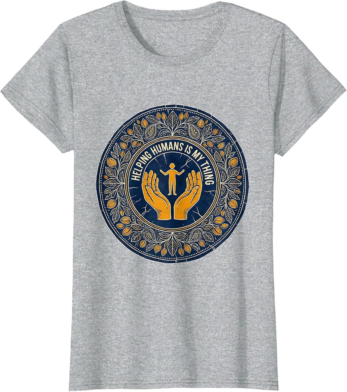 Women's Helping Humans Is My Thing Social Worker Design T-Shirt - Heather Grey