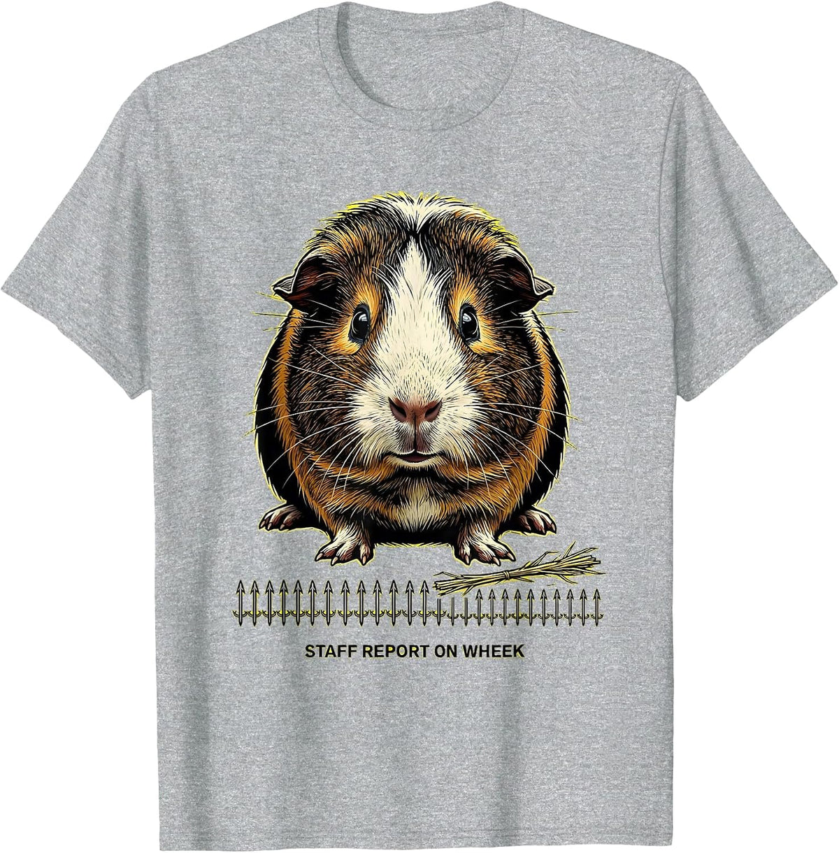 Men's Staff Report On Wheek Funny Guinea Pig Pet Lover Humor T-Shirt - Heather Grey