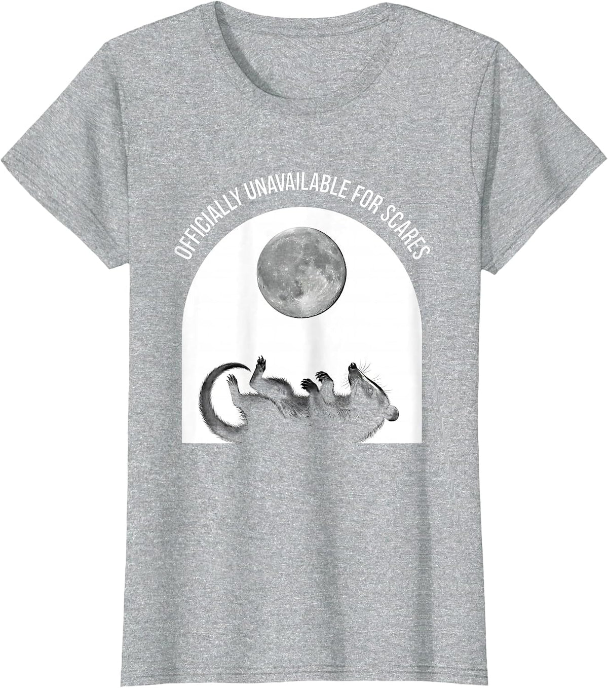 Officially Unavailable For Scares Vintage Opossum Halloween T-Shirt - Heather Grey