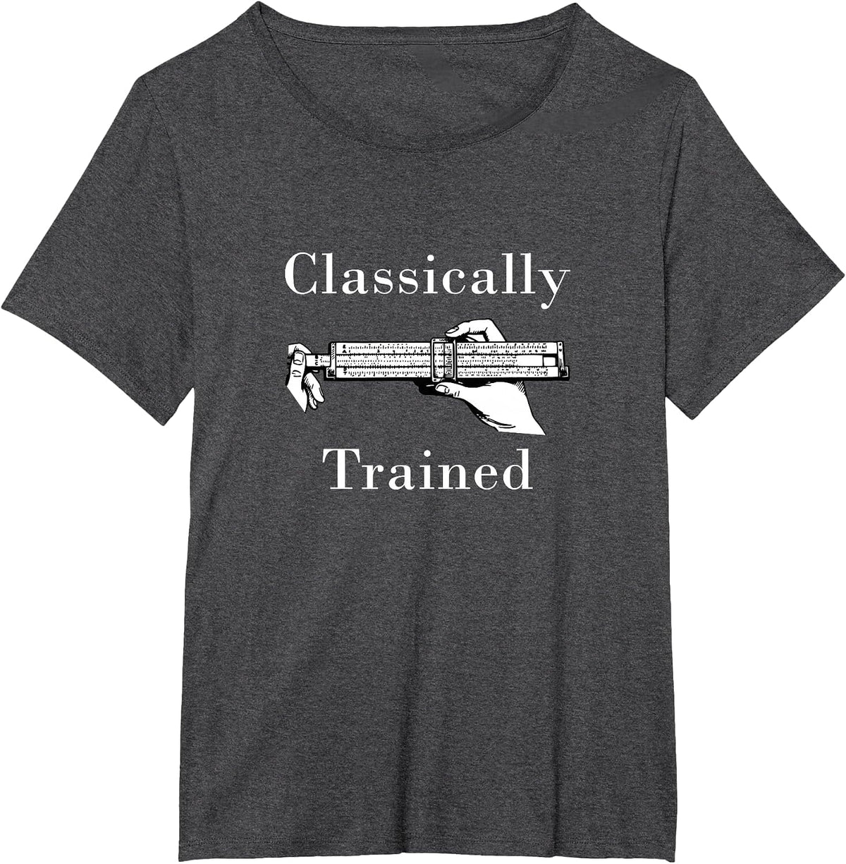 Vintage Slide Rule Classically Trained Student Instrument T-Shirt - Dark Heather Grey