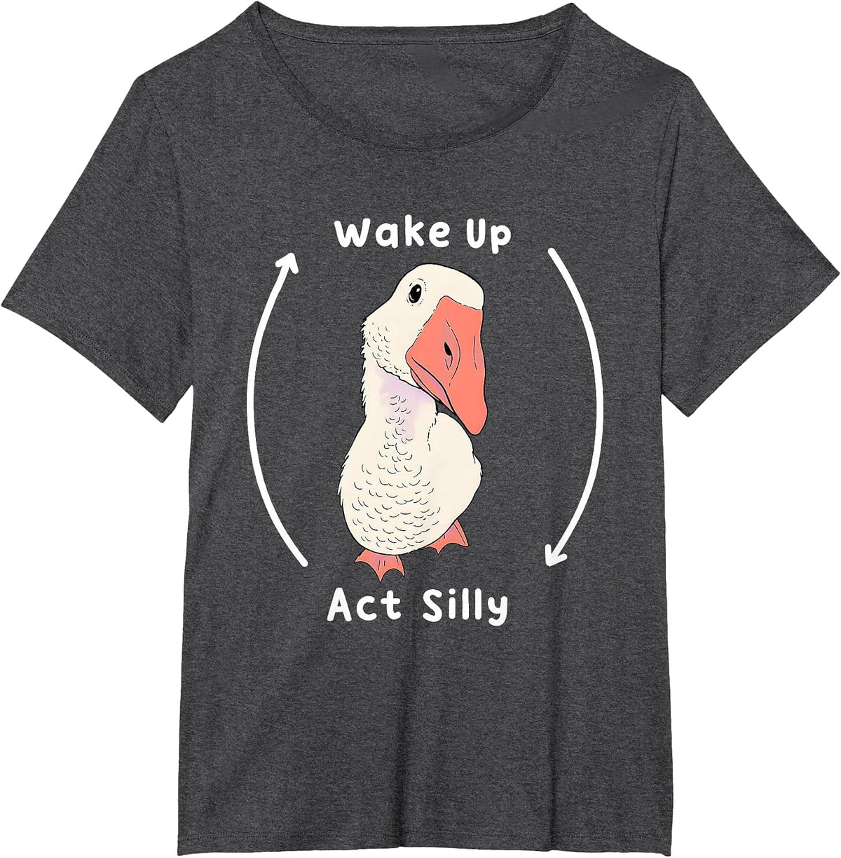 Wake Up Act Silly Duck T-Shirt - Dark Heather Grey