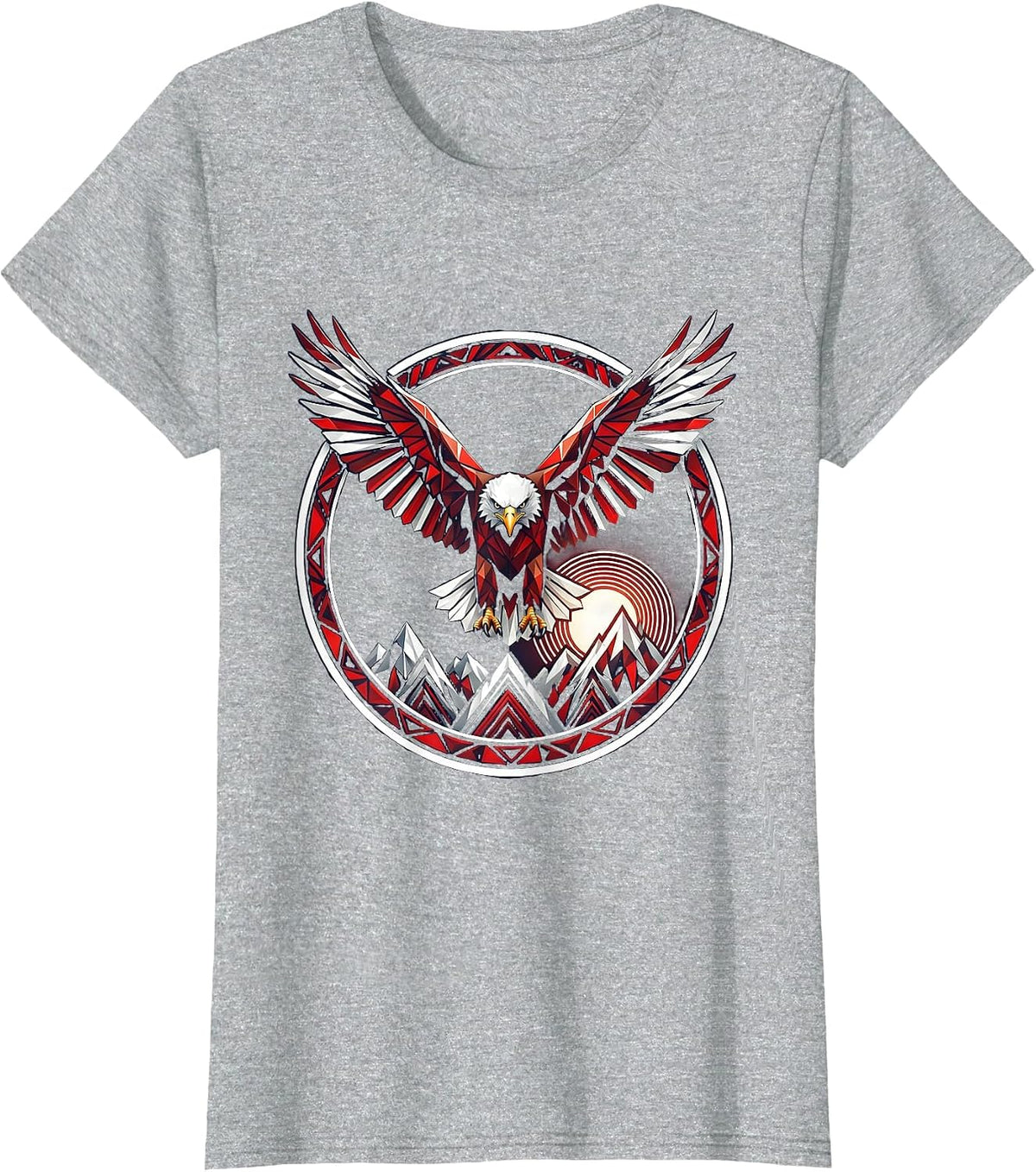 Women's Colorado Bald Eagle Soaring Over Mountain Peaks T-Shirt - Heather Grey