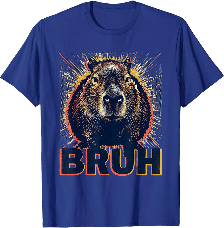 Bruh Funny Capybara Meme Animal Lover Humor T-Shirt - Royal Blue