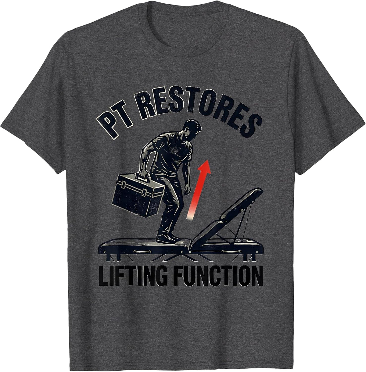 Men's PT Restores Lifting Function Stencil Graphic Physical T-Shirt - Dark Heather Grey