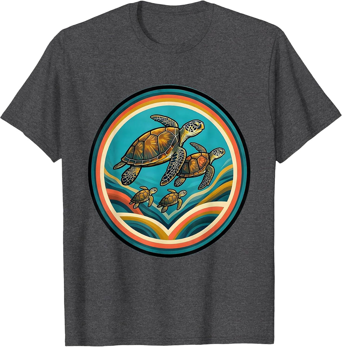 Family Cruise 2025 Sea Turtle Formation T-Shirt - Dark Heather Grey