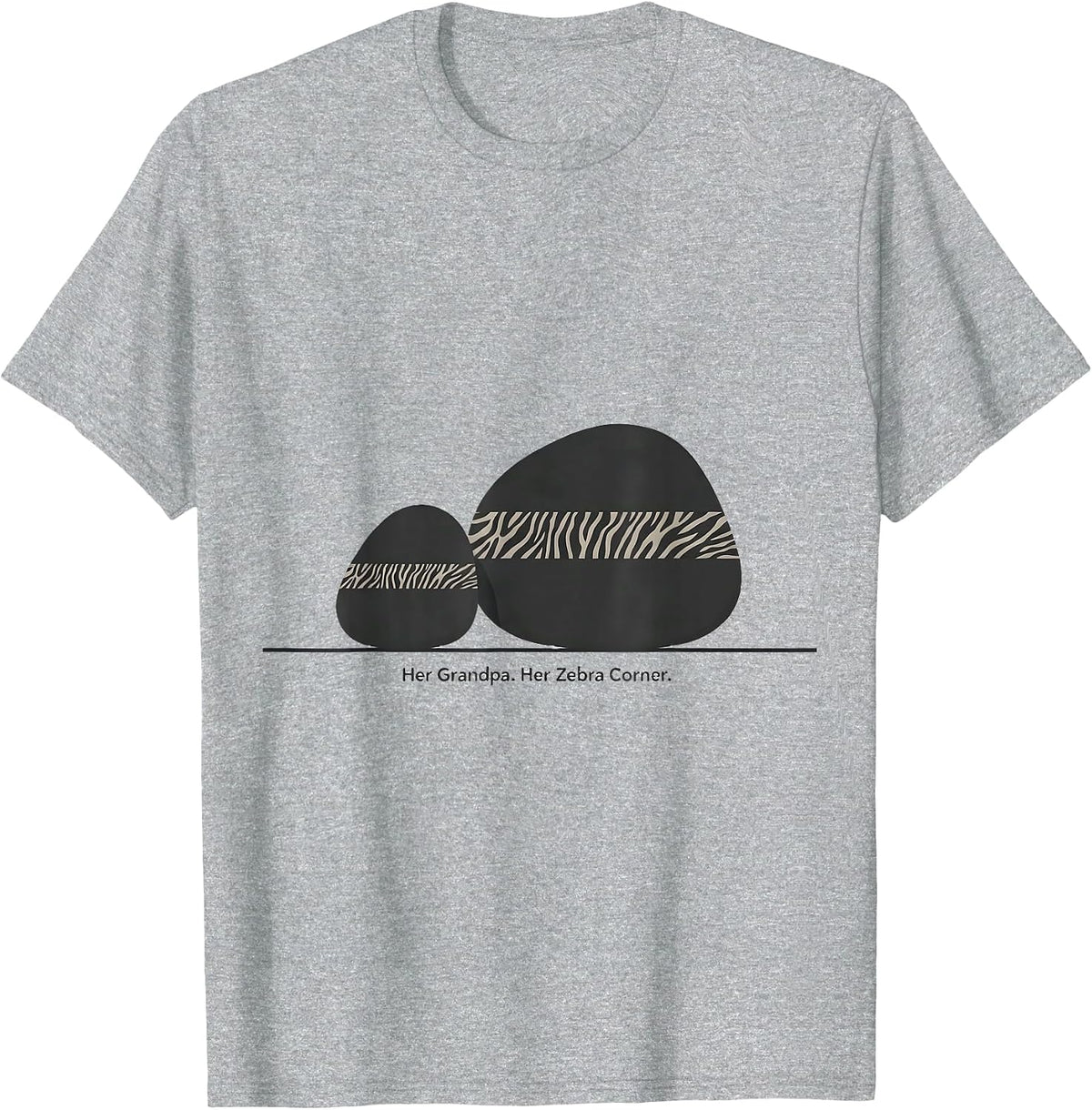 Men's Her Grandpa Her Zebra Corner Minimalist EDS Down Syndrome T-Shirt - Heather Grey