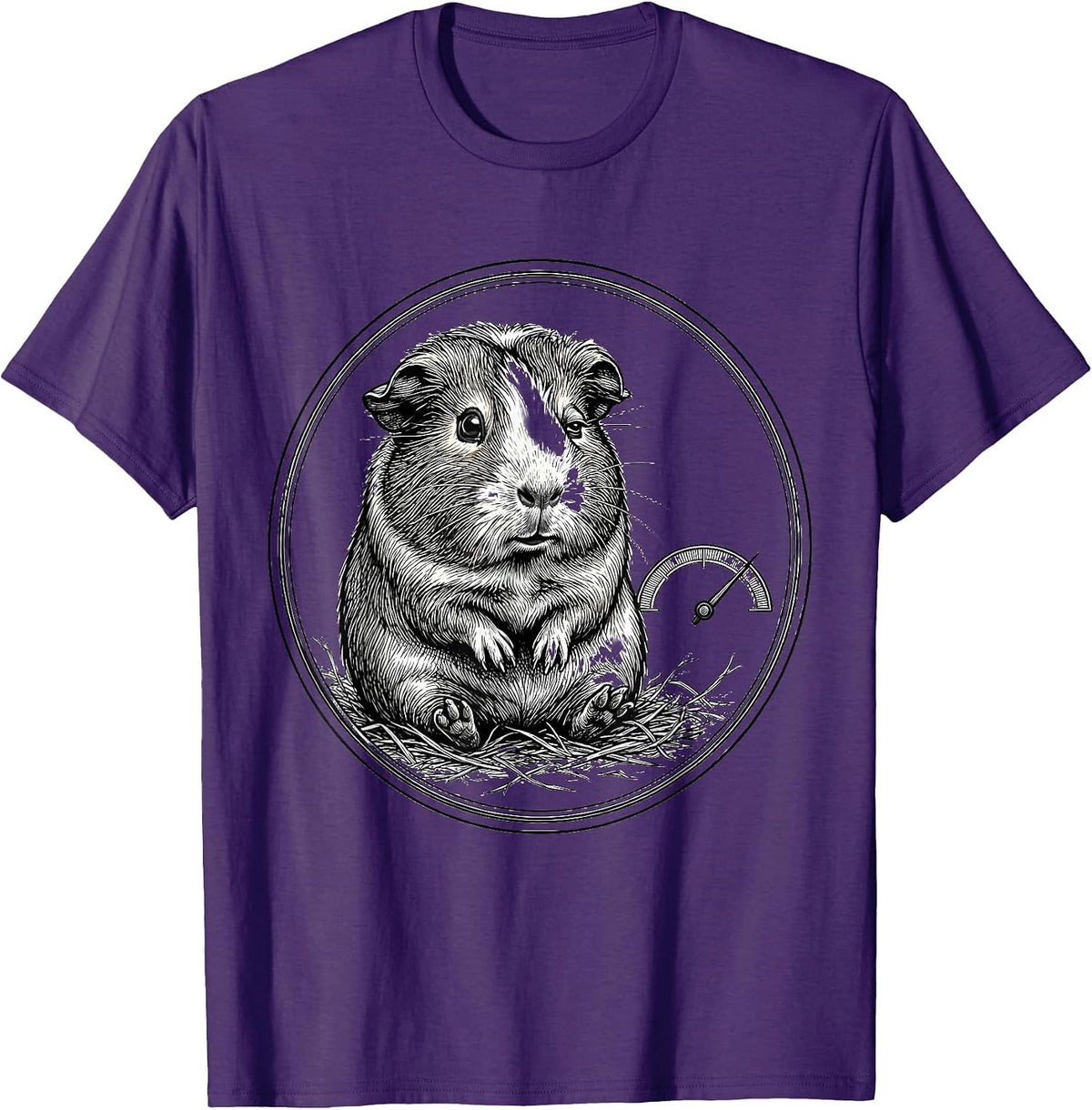 Guinea Pig Exhausted Badge Sarcastic Meme Humor T-Shirt - Purple