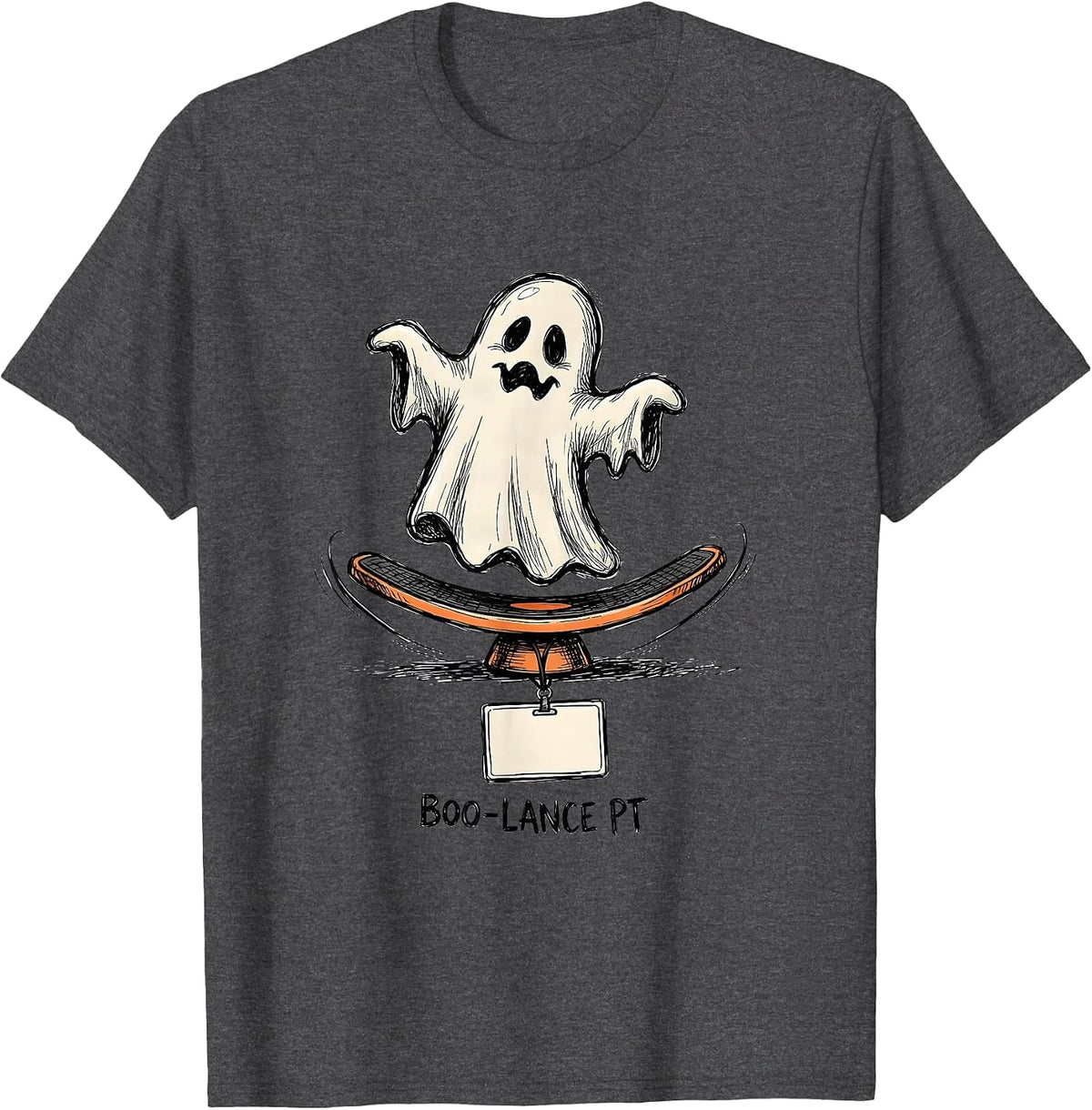 Boo-lance PT Funny Physical Therapy Halloween Therapist Gift T-Shirt - Dark Heather Grey