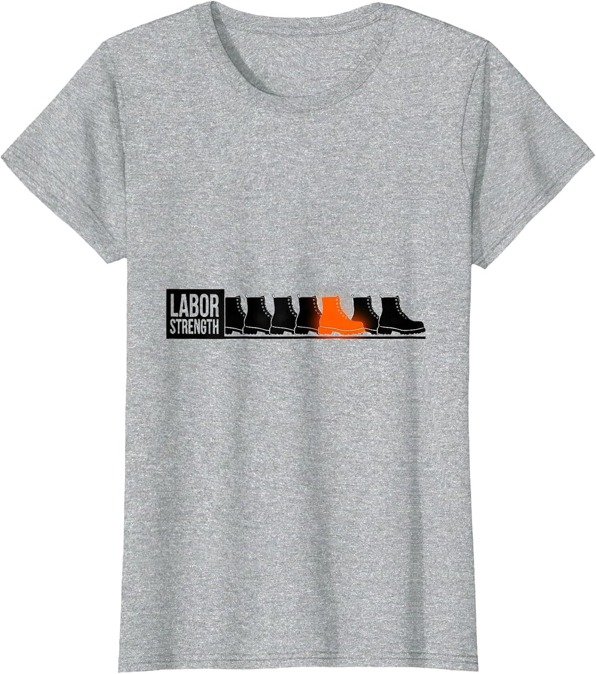 Women's Labor Strength Minimalist Union Worker Solidarity Pride T-Shirt - Heather Grey