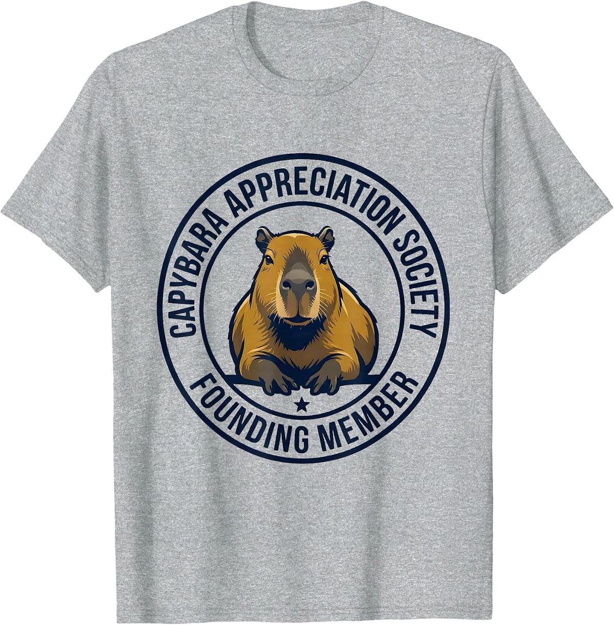 Men's Capybara Appreciation Society, Founding Member Funny T-Shirt - Heather Grey