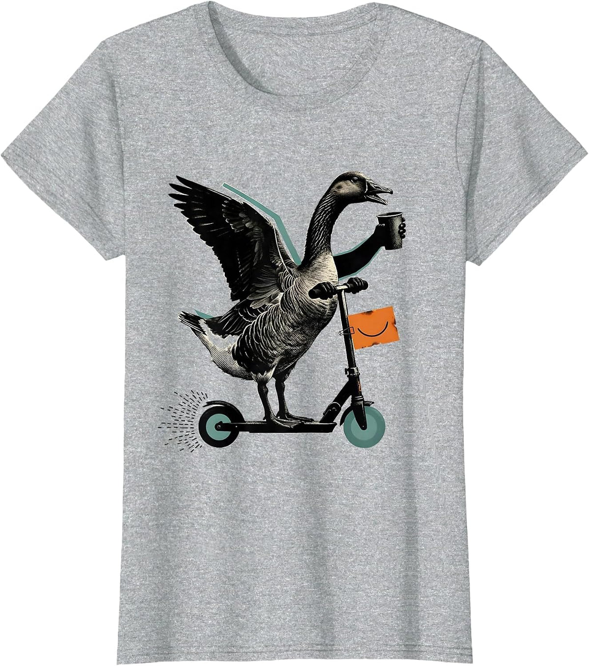 Interlocked Goose Scooter Silly ABA Therapist Humor T-Shirt - Heather Grey