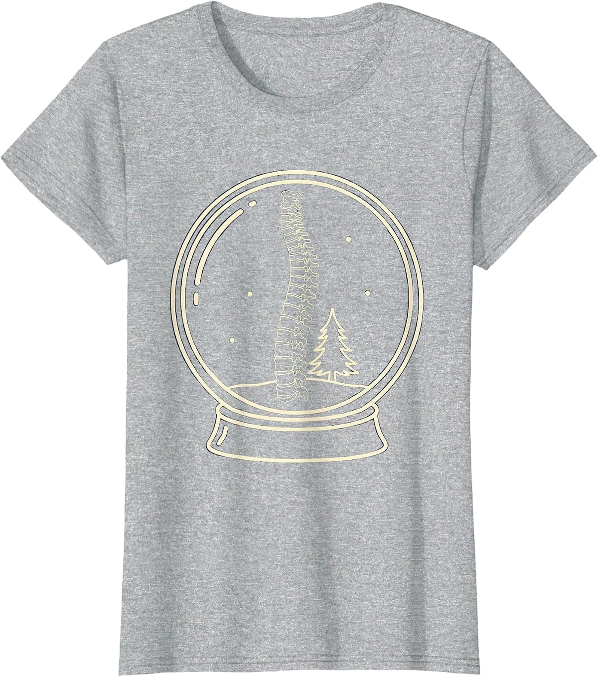 Skeleton Scan Window Radiology Tech Christmas Humor T-Shirt - Heather Grey