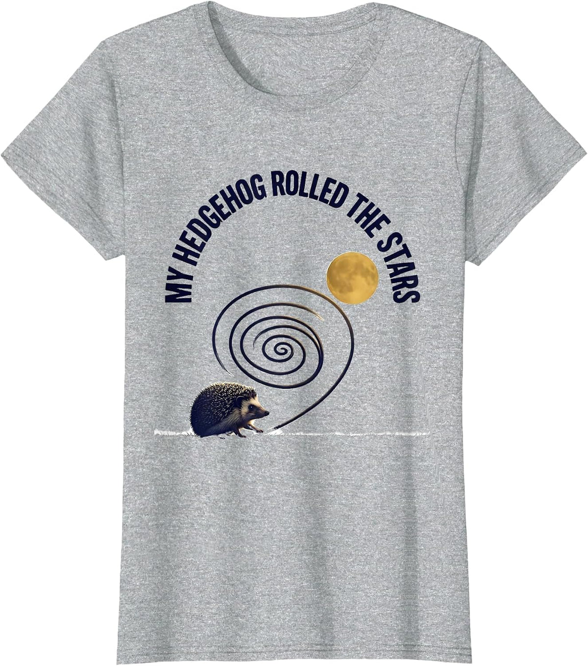 My Hedgehog Rolled The Stars Funny Van Gogh Art Parody Cat T-Shirt - Heather Grey