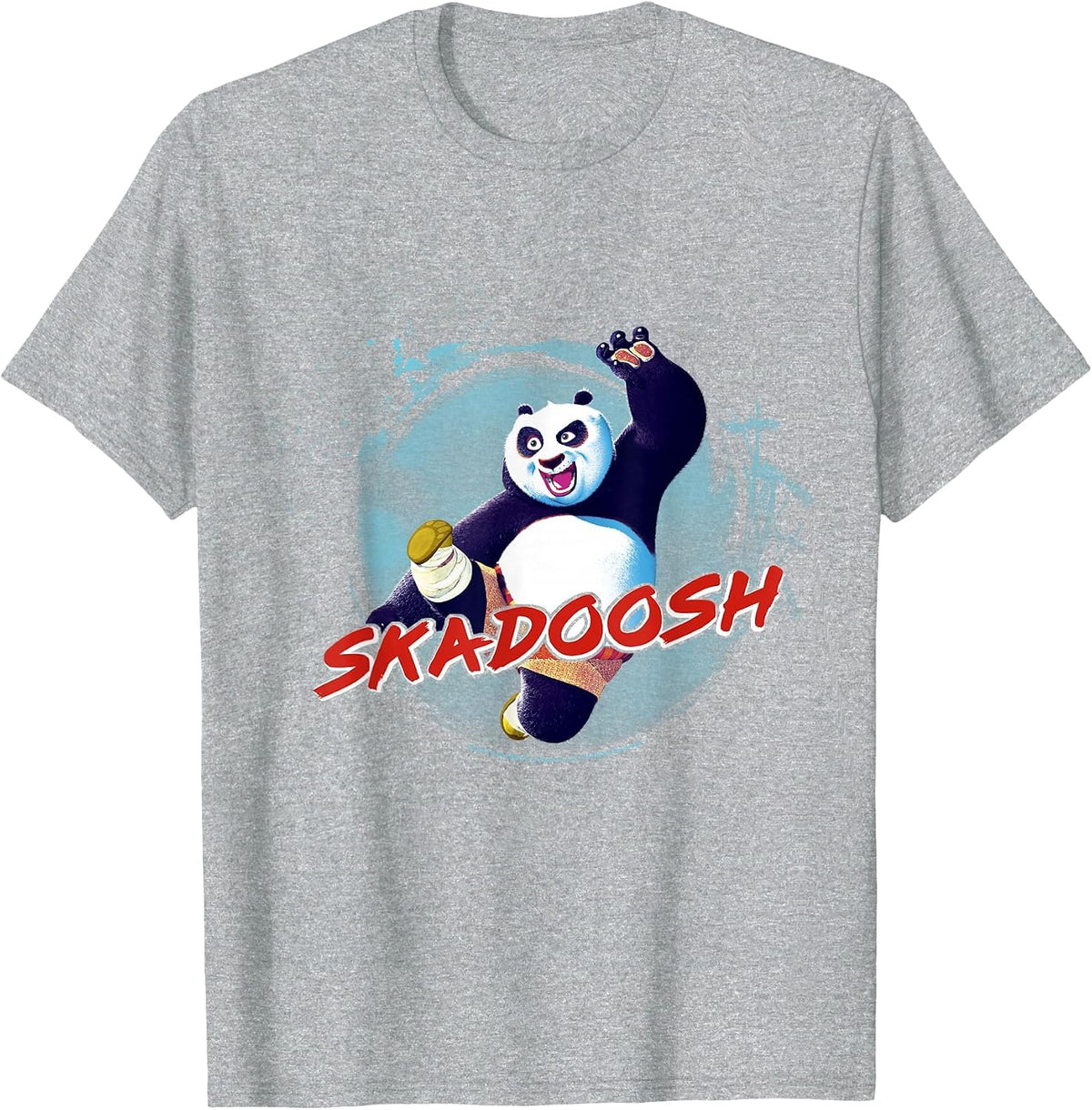 Kung Fu Panda Po Skadoosh Action Pose T-Shirt - Heather Grey
