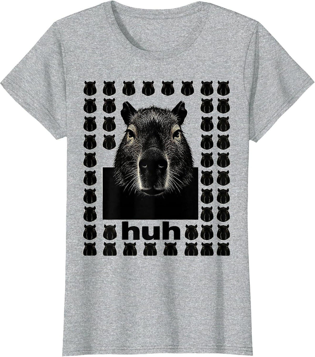 huh Funny Capybara Gamer Meme Humor Video Games T-Shirt - Heather Grey