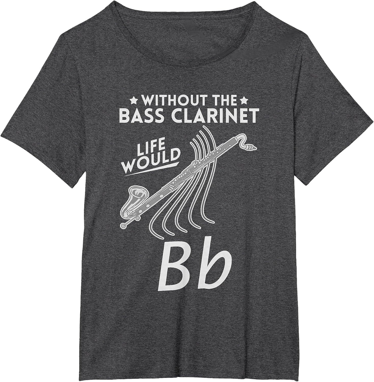 Bass Clarinet Music Funny Instrument Lesson T-Shirt - Dark Heather Grey