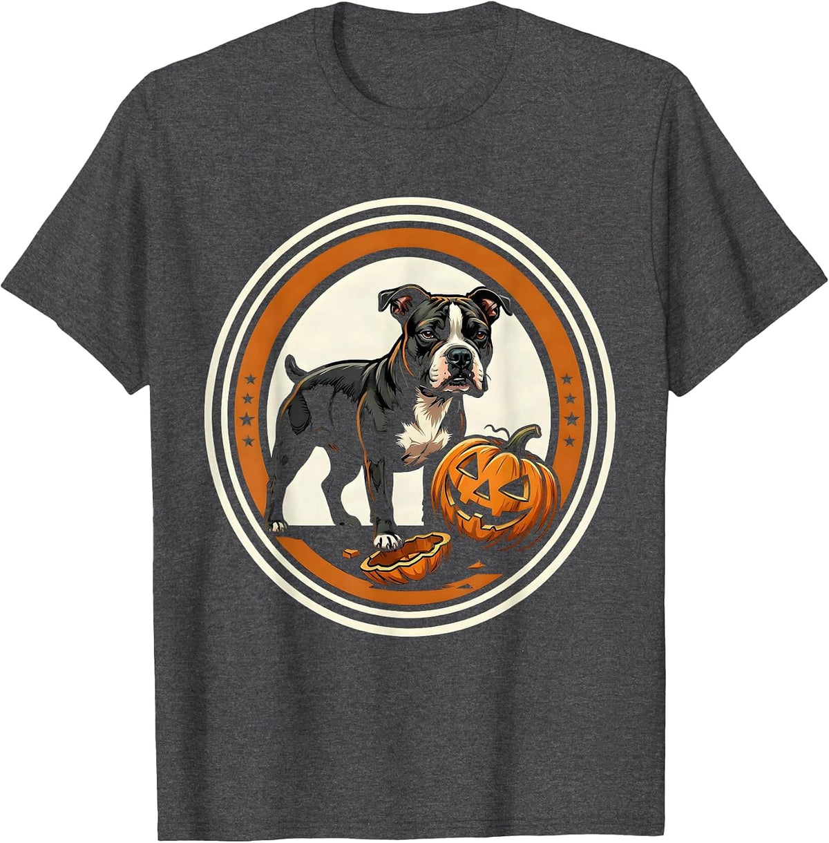 Men's Bull Terrier Halloween Costume Funny Dog Lover T-Shirt - Dark Heather Grey