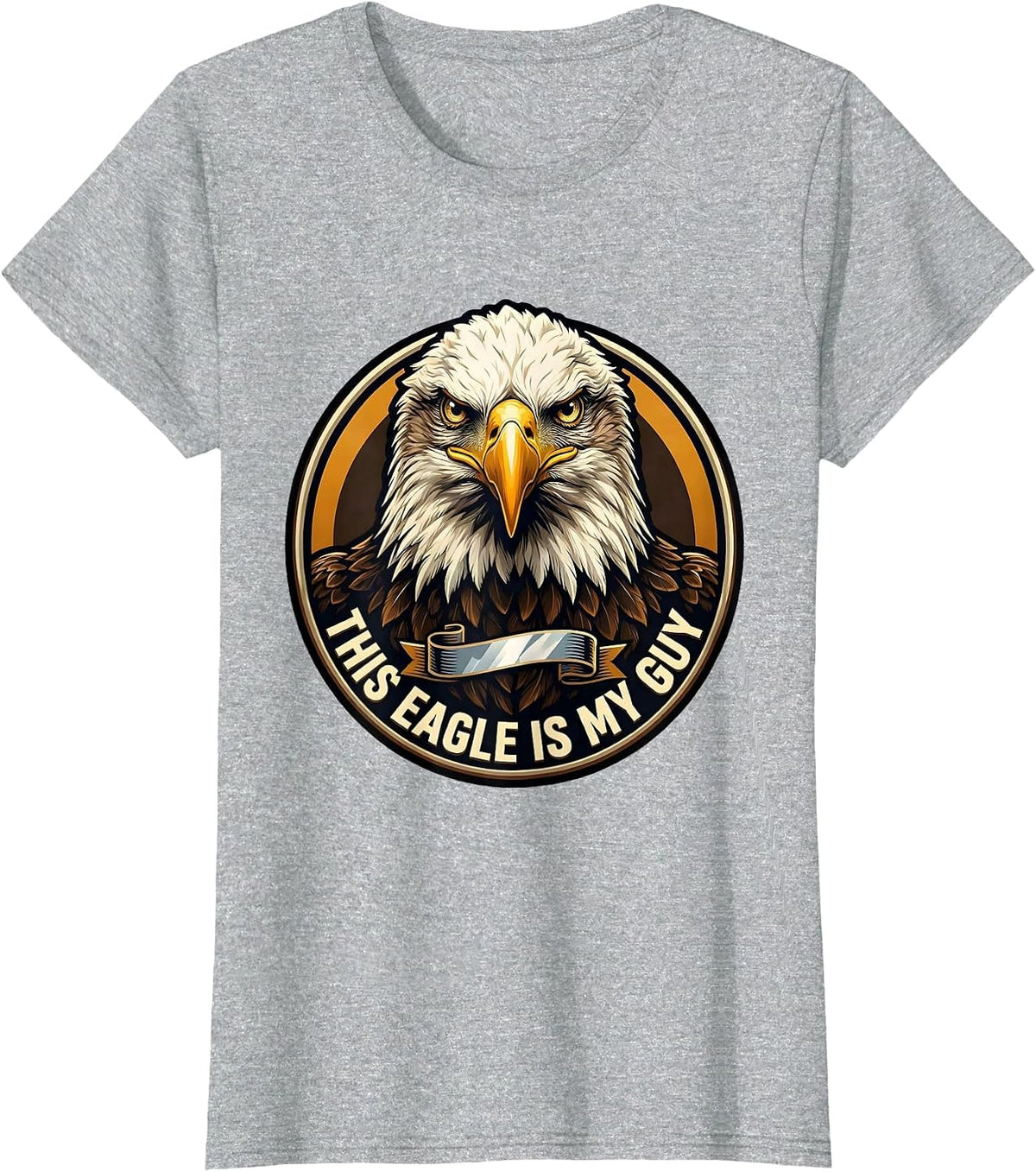 Women's This Eagle Is My Guy Faith Eagle Mascot Christian Humor T-Shirt - Heather Grey