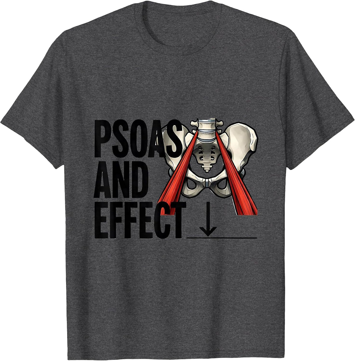 Psoas And Effect Geometric Physical Therapist OT Gift T-Shirt - Dark Heather Grey