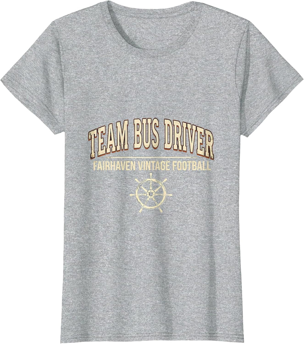 Women's Team Bus Driver Fairhaven Vintage Football Vintage T-Shirt - Heather Grey