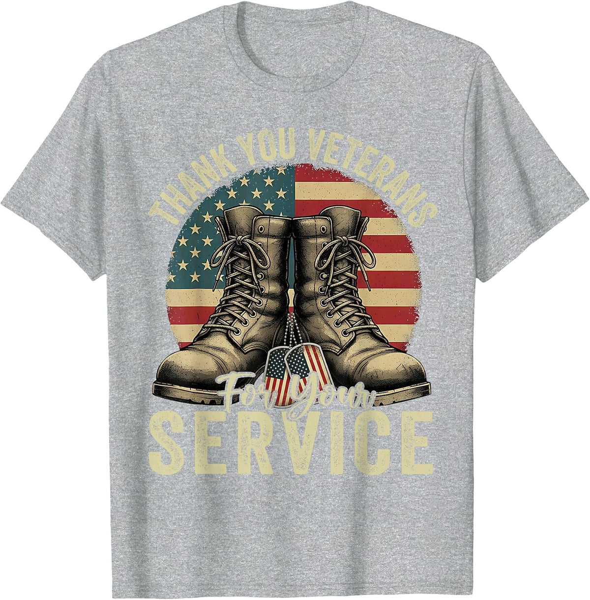 Thank You Veterans for Your Service Veterans Day Men Women T-Shirt - Heather Grey
