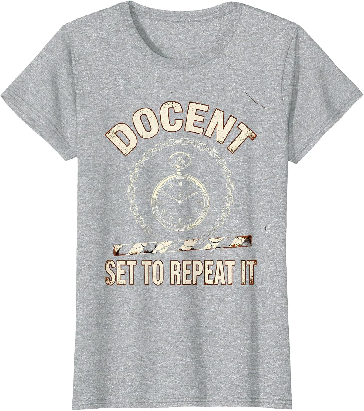 Docent: Set To Repeat It Funny History Teacher History Buff T-Shirt - Heather Grey