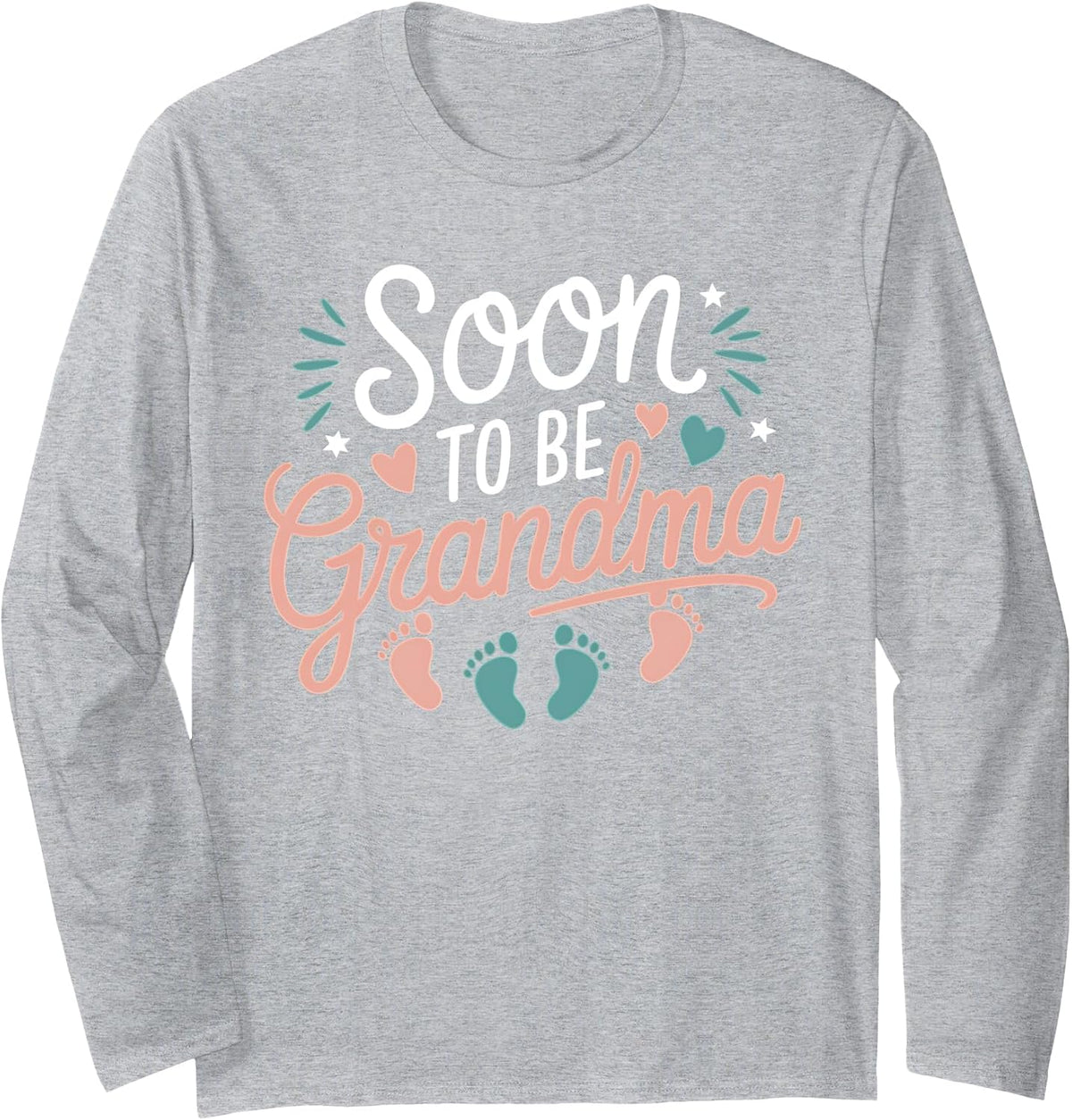 Soon to be Grandma Retro Vintage Mothers Day for New Grandma Long Sleeve T-Shirt - Adult Unisex Heather Grey