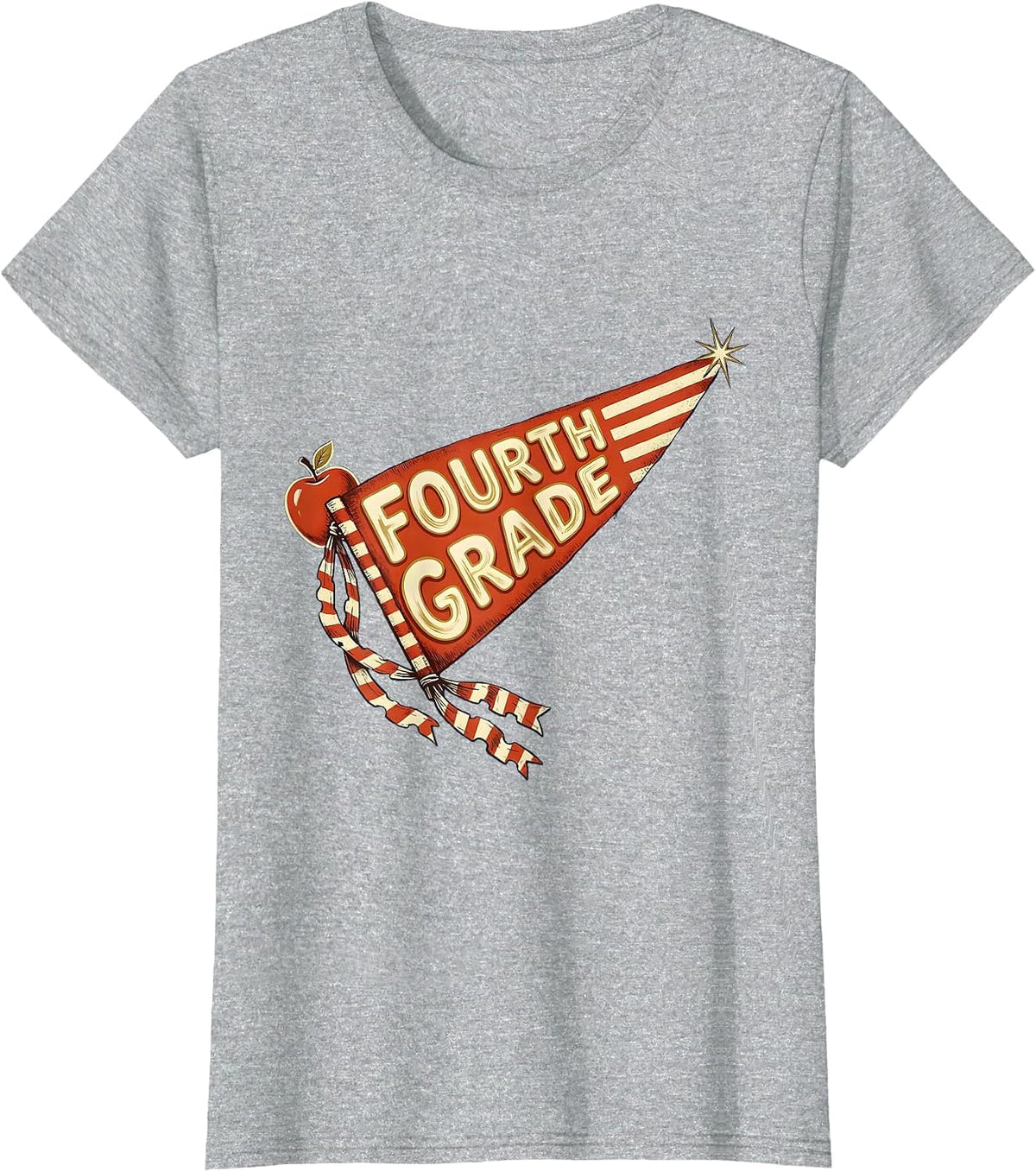 Fourth Grade Sign Painter Showcard Back to School Girl T-Shirt - Heather Grey
