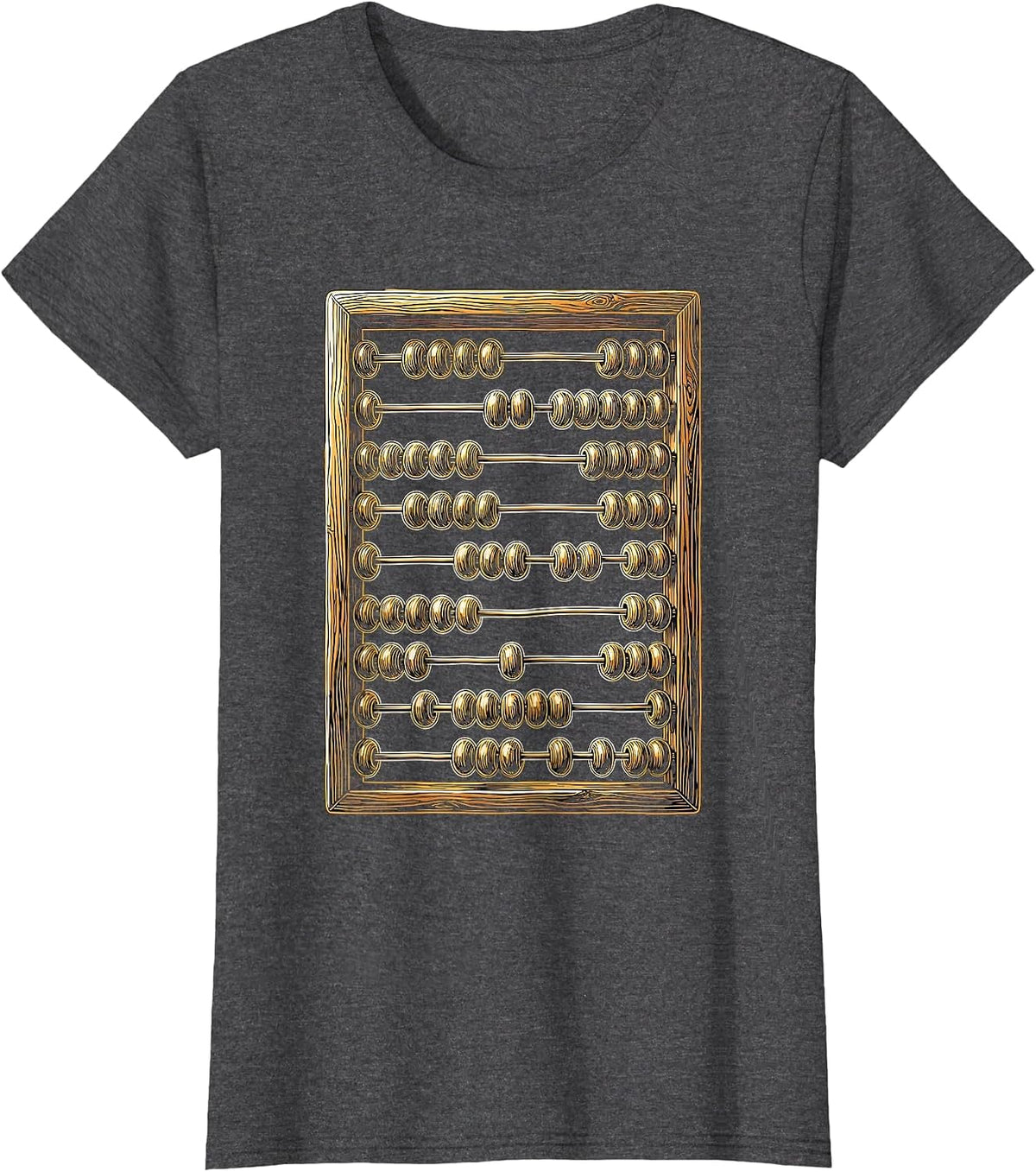 Women's Abacus Glowing Golden Beads Math Teacher Gift T-Shirt - Dark Heather Grey