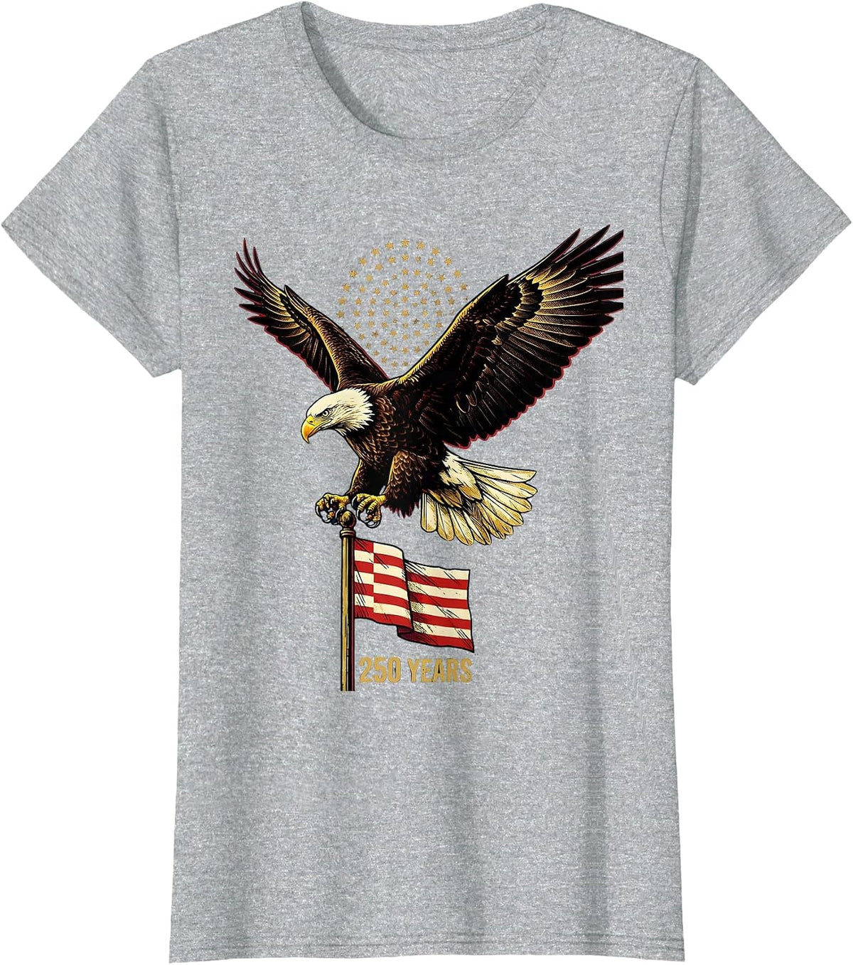 250 YEARS Patriotic Eagle Flag USA 250th Anniversary T-Shirt - Heather Grey