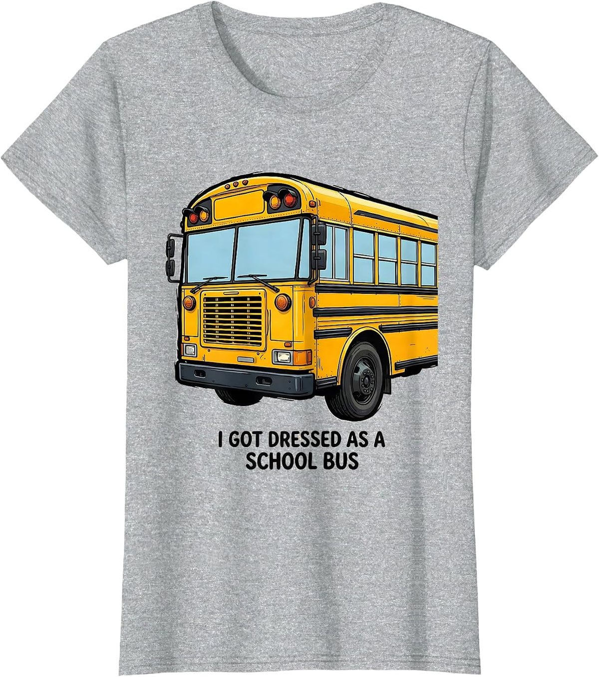 I Got Dressed As A School Bus Funny Halloween Costume T-Shirt - Heather Grey